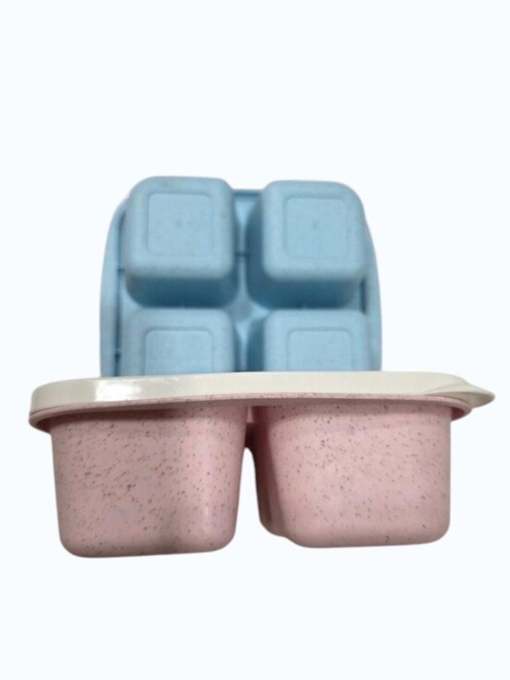 Bento Box Snack Containers/Lids Set of 2 Stackable Durable Heavy Plastic T10 - Picture 4 of 4